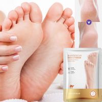 【CW】 1Pair Exfoliating Goat Milk Foot Mask Sock Pedicure Peeling Moisturizing Dead Skin Remover Scrub for Feet