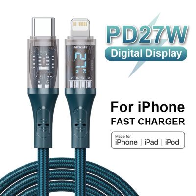 27W PD USB-C to Lightning Digital Display Cable For iPhone 14 13 12 11 Pro Max Mini Fast Charger X XS XR 7 8 6 Plus SE 2020 Wire Wall Chargers