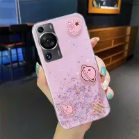 เคสมือถือสำหรับ Huawei P60 Pro ฝาหลังประกายซิลิโคนนิ่มโปร่งใสพื้นที่ดาวดาวเคราะห์ดวงจันทร์สาวต่อต้าน FallFor Huawei P60เคสใส่โทรศัพท์