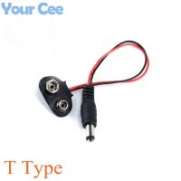 100pcs Experimental 9V DC Battery Power Cable Plug Clip Barrel Jack Connector for Arduino DIY T type