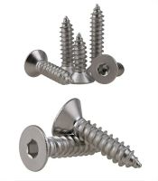 ☑❄ 5pcs M5M6 304 stainless steel flat countersunk head hexagon socket tapping screws