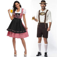 ผู้หญิงผู้ใหญ่บาวาเรีย O Ktoberfest ชุดพนักงานเสิร์ฟแม่บ้านชุดผู้ชาย Dirndl Lederhosen เบียร์เทศกาลพรรคชุดชุดแฟนซี