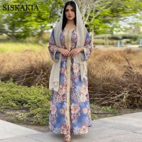 [COD] Siskakia Middle East Muslim Hijab for 2021 Modest Floral Dubai Turkey Arabic Oman Kaftan Abaya