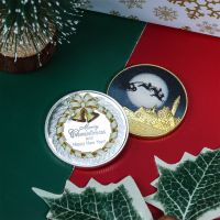 【CC】❆۞℡  Collectible Gold Plated Souvenir Coin Claus Pattern Collection Commemorative 1PC