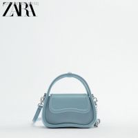 กระแทก✔□ Zara★ กระเป๋าถือใหม่สำหรับฤดูใบไม้ผลิและฤดูร้อน2022อานถอดออกได้พาดไหล่ปรับได้สวมใส่ถุงแบบพกพาขนาดเล็กสีฟ้า