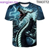 Summer Streetwear tops T-shirt vintage Chinese dragon 3d print T-shirt summer new Oversize loose casual Chinese Dragon T-shirt