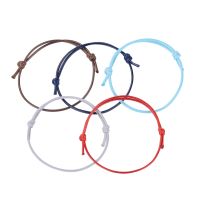 50pcs Simple Woven Korean Waxed Polyester Cord Bracelet Handmade Adjustable Pure Color Thread Bracelet Couple Bracelet Gift