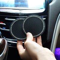 ✓ 7cm Car Bling Cup Holder Insert Rhinestone Coasters Auto Interior Accessories Car Styling Pink Anti-slip Drinks Pads