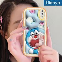 เคส Dienya สำหรับ VIVO V11 V11 Pro ลายการ์ตูนดอกไม้3D เคสมือถือกันกระแทกแบบใสนิ่มลายคลื่นโดราเอมอนฝาครอบป้องกันซิลิกาเจลที่โปร่งใสลายกล้องถ่ายรูปสร้างสรรค์