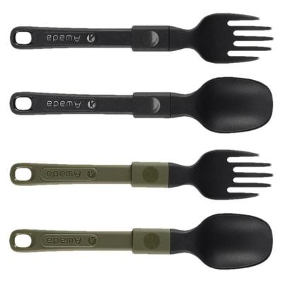 Collapsible Fork and Spoon Portable Multi-Functional Camping Cutlery Folding Handle Travel Hiking Eating Cutlery for Travel Camping Outdoors Picnic nice