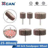 XCAN Sandpaper Wheel 80 Grit 25/50/60/80mm Sanding Flap Wheels 6mm Shank Sanding Paper for Dremel Rotary Tools Abrasive Disc