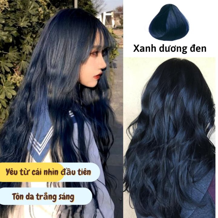 Bạn yêu thích màu xanh dương đen? Hãy tạo một phong cách riêng cho mình với thuốc nhuộm tóc màu xanh đen độc đáo. Màu tóc này sẽ giúp bạn tỏa sáng và nổi bật trong đám đông.
