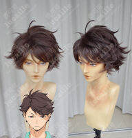 ยกเลิกแล้ว!!! วอลเลย์บอล toru Oikawa toor สั้นสีน้ำตาล shaggy Layered tooru ทนความร้อนคอสเพลย์วิกผม