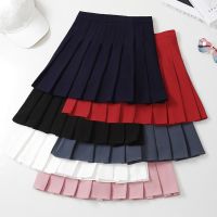 【CC】 Womens Skirt Pleated Korean Woman 2022 Fashion Clothing Pink Elastic Waist Short