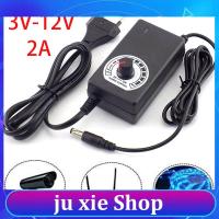 JuXie store 3V-12V 2A Power Supply Adjustable AC 100V-240V to DC 12V Power Adapter Universal For CCTV Camera LED Strip Light Router