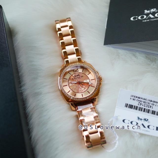 uslovewatch-จัดส่งฟรีems-ผ่อน0-10ด-นาฬิกาข้อมือ-coach-แท้-womens-quartz-watch-14503142-rosegold