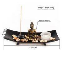 Buddha Candlestick Set Southeast Asian Religious Ornaments Buddha Sand Table Incense Burner Aroma Candle Holder Furnishings