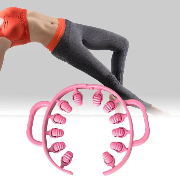 gispark-จุดกดขาลูกกลิ้งสำหรับนวดขากดแบบมือถือ12ล้ออุปกรณ์นวดสำหรับอุปกรณ์เพาะกายออกกำลังกายน่องขา