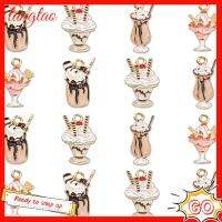 LANGTAO 40 Pcs โลหะผสมอัลลอยด์ จี้รูปไอศกรีมเคลือบ ความหนา1-1.3มม. ยาว21-23มม. Kawaii ฤดูร้อนหวานอาหาร Charms การ์ตูน Milkshake ช็อกโกแลต Sundae ขนม Charms ประณีตในสีที่แตกต่างกัน ขนาดรู1.8มม. เคลือบไอติมไอศครีมถ้วยขนมหวานเสน่ห์ งานฝีมือดีไอวาย