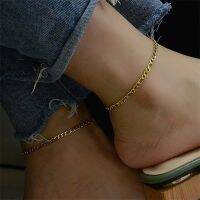 【CW】❁☋  Orazio Womens Ankle 14k Gold Not Fade Leg Chains Accessories Female 2023 Jewelry To Wholesale