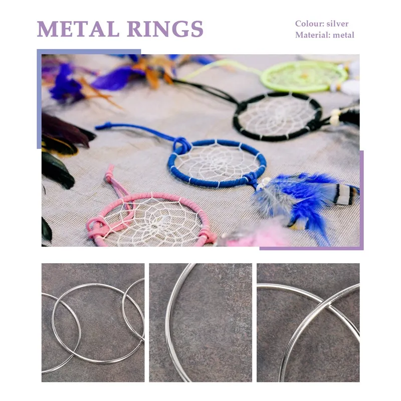 12 Pcs 4 Inch Silver Metal Rings Hoops Macrame Ring For Dream Catchers,  Macrame And Diy Crafts