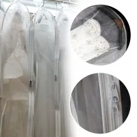 Large for Wedding Dress Dust Cover Zipper Gown Dustproof Cover Storage Bag Foldable Garment Clothes Double-sided Case Protector Wardrobe Organisers