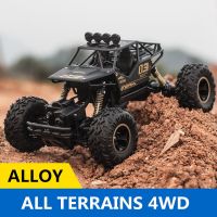 รถ RC ตีนตะขาบหินอัลลอยขนาด2.4ก. 1/16 4WD รีโมตควบคุมยานพาหนะออฟโรดเทอร์ริเรียสทั้งหมดปีนรถบังคับขนาดเล็ก RTR