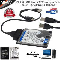 USB 2.0 to SATA 7+15 Pin 22 For 2.5" HDD Hard Disk Drive With USB Power Cable