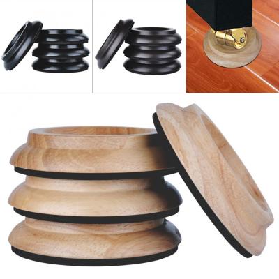 4pcs Solid Wood Vertical Piano Mats Foot Caster Cups Shockproof Soundproof and Moistureproof with EVA Mat Black Brown Wood