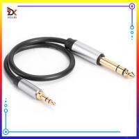 Gold Plated 3.5mm to 6.35mm Male to Male Adapter Aux Cable for Amplifier