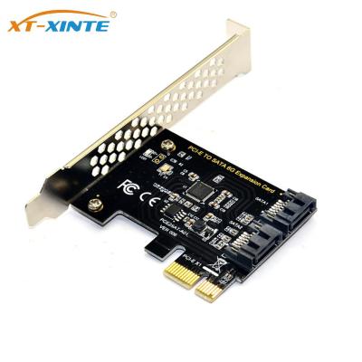 PCI-E 1x ไปยัง SATA3.0 2พอร์ต Riser 6Gbps PCI-E3การ์ดอะแดปเตอร์ PCIe การ์ดคอนโทรลเลอร์ขยายบอร์ด0ตัวแปลงขยายสำหรับอะแดปเตอร์ FJK3825 BTC ETH