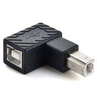 【♘COD Free Cas♘】 zhufengdi558151 1ชิ้น90องศาตัวแปลงมุมขวา Usb 2.0 Type B อะแดปเตอร์ต่อชาย-หญิงแจ็คเครื่องพิมพ์ตัวเชื่อมต่อสแกนเนอร์สีดำ