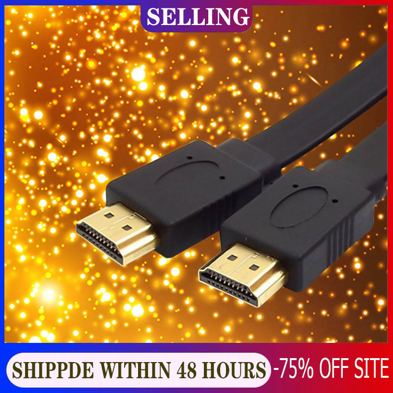 Full HD Short HDMI Male To Male Plug Flat Cable Cord Für Audio Video HDTV TV PS3 
