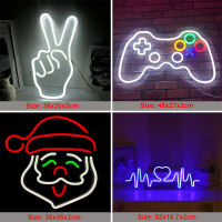 LED Neon Sign Light Lamp Bulbs USB Powered Acrylic Transparent Back Panel Decor Home Party Tree Love Peach Dream Gutar Hello