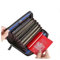 New Genuine Leather card holders for men Multi Slots Passport holder RFID long Passport case Large Capacity mens wallet Card Holders