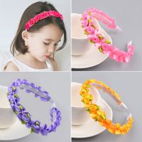 [hot]☌  Hair Accessories Headband Yarn Wreath Headdress Childrens Hairband 8 Colors Headwear