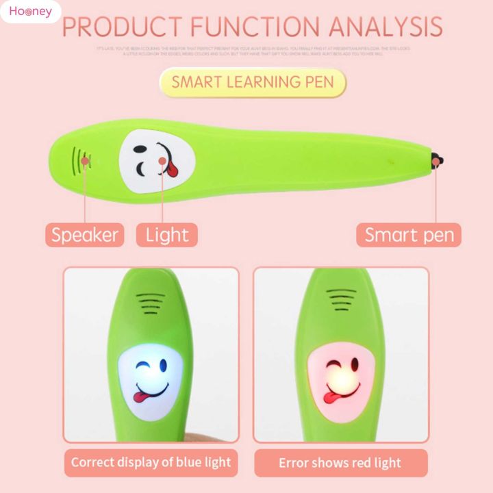 hooney-ปากกาอ่านหนังสือเรียนภาษาอังกฤษอัจฉริยะสำหรับเด็กของเล่นการศึกษาแบบมอนเตสซอรี่ปากกาอ่านหนังสือภาษาอังกฤษเพื่อการศึกษา