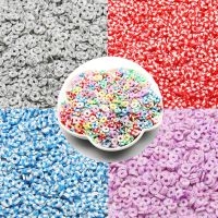 【CW】◊  6mm Colored Polymer Clay Beads Round Rings Loose Spacer Slice Jewelry Making Necklace Accessories