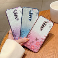 เคสสำหรับ OPPO Reno2 F/ Reno2 Z/Reno3ดีไซน์ดอกไม้ติดเพชรมันวาวลายดอกไม้กลิตเตอร์เคสมือถือซิลิโคนกันกระแทกฝาหลังเคสป้องกันผู้หญิง