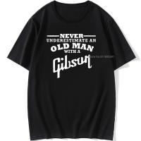 Gibson Guitar Never Underestimate An Old Man Mens T Shirt Cotton Tshirt