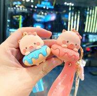 [MONSTER Keychain] สร้างสรรค์การ์ตูนลูกหมูรถคล้องพวงกุญแจอุปกรณ์เสริมหมูจี้อีพ็อกซี่คู่น่ารักพวงกุญแจกระเป๋าเครื่องประดับคล้อง YS127TH