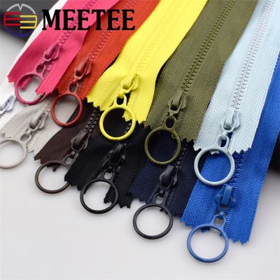 10pcs Meetee 3#  Resin Zippers Closed 25cm Open-end 60cm Ring Puller Zipper for Bags Wallet Purse Garment Sewing Accessories Door Hardware Locks Fabri