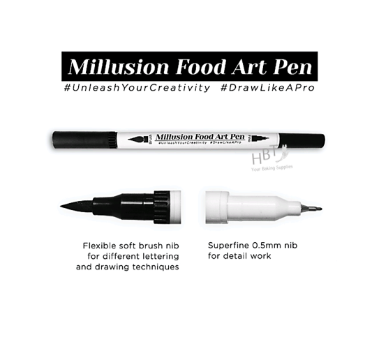Millusion Edible Food Art Pen/ Food Coloring Pen/ Food Marker