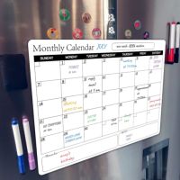 1 Piece Magnetic Monthly Week Planner Calendar Sheet Dry Erase Calendar Whiteboard Refrigerator Message Board Home Decoration