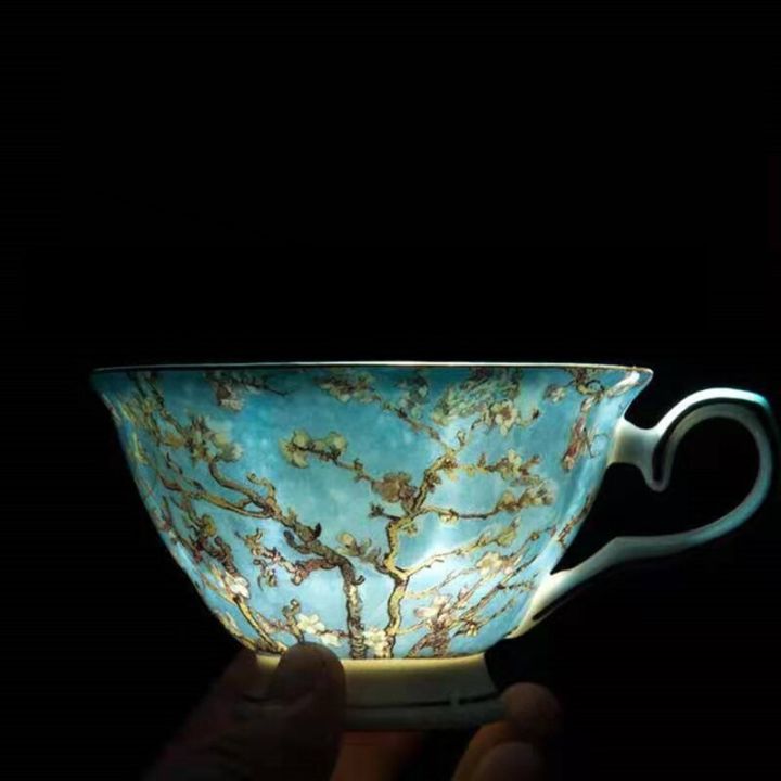 van-gogh-ภาพวาด-star-กาแฟ-porcelain-ถ้วยและจานรองชุดเซรามิค-ware-bone-china-ภาษาอังกฤษถ้วยชายามบ่ายและชุดช้อนจาน