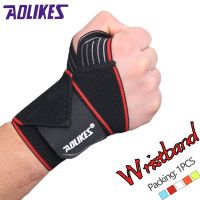 AOLIKES 1 Buah Gelang Elastis Fitness Pergelangan Tangan Olahraga Dapat Disesuaikan Gelang Pendukung Angkat Berat Desain Terbuka Pergelangan Tangan