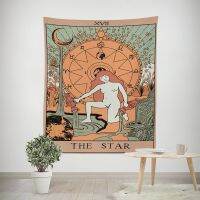 Sevenstars Tarot the Moon Tapestry Medieval Europe Divination Tapestry Wall Hanging Mysterious Paintings