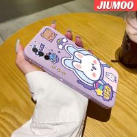 JIUMOO เคสสำหรับ Xiaomi MI Redmi 9T Redmi 9 Power เคสลายกระต่ายเคสมือถือนิ่มเคสด้านข้างบางลายขอบสี่เหลี่ยมเคสซิลิโคนเคสป้องกันการกระแทก