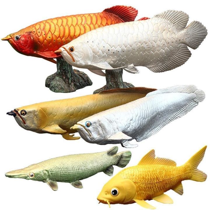 solid-simulation-animal-model-toy-watch-the-golden-arowana-giant-arapaima-fish-brocade-carp-alligator-gar-dinosaur-furnishing-articles-suit