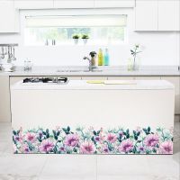 Purple Flower Baseboard Wall Sticker Living Room Cabinet Aisle Glass Window Beautify Home Decoration Art Decal Removable Mural